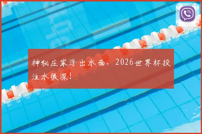 神秘庄家浮出水面，2026世界杯投注水很深！